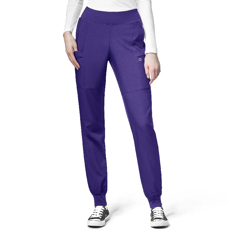 Flare Leg Women's Satin Trousers for a Glamorous Night OutWonderWink W123 Women's 5555 Yoga Waist Jogger Scrub Pant - TALL