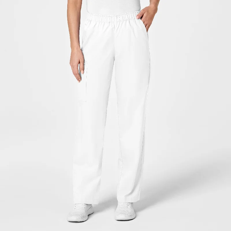 Women's Straight - Leg Linen Pants for a Breezy Summer LookWonderWORK Women's Pull-On Cargo Scrub Pant - White