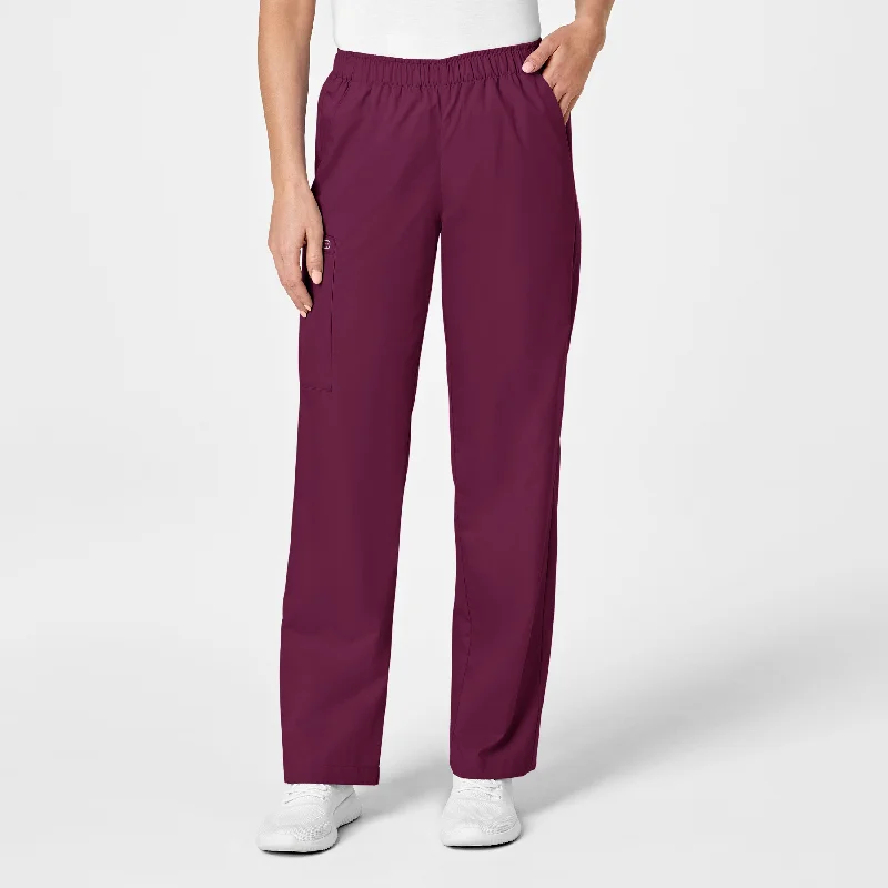 Capri Length Women's Printed Yoga Pants for Workout SessionsWonderWORK Women's Pull-On Cargo Scrub Pant - Wine