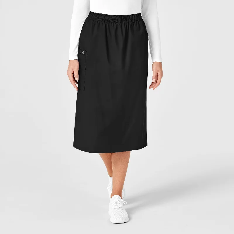 Plus Size Women's Pleated Front Dress Pants for Office WearWonderWORK Women's Pull On Cargo Scrub Skirt - Black