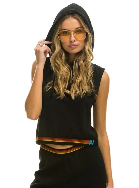 Women's white cotton briefs for a clean appearanceAviator Nation Women's Logo Stripe Sleeveless Crop Pullover Hoodie - Black Women's white cotton briefs for a clean appearanceAviator Nation Women's Logo Stripe Sleeveless Crop Pullover Hoodie - Black