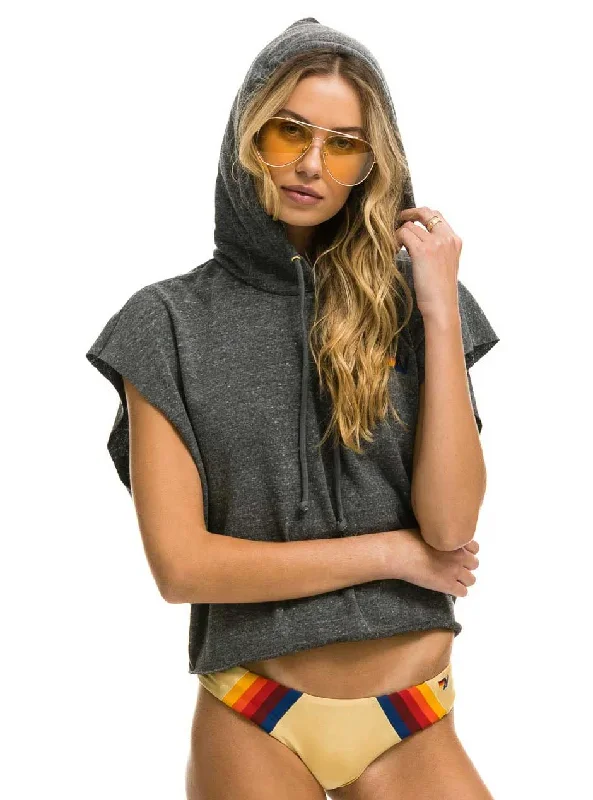 Women's plus - size briefs for a perfect fitAviator Nation Women's Logo Embroidery Sleeveless Relaxed Cropped Pullover Hoodie - Heather Grey Women's plus - size briefs for a perfect fitAviator Nation Women's Logo Embroidery Sleeveless Relaxed Cropped Pullover Hoodie - Heather Grey