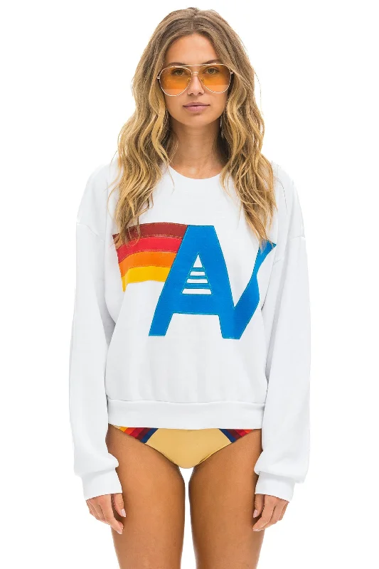 Women's seamless high - waisted briefs for tummy controlAviator Nation Women's Logo Stitch Crew Neck Sweatshirt - White Women's seamless high - waisted briefs for tummy controlAviator Nation Women's Logo Stitch Crew Neck Sweatshirt - White