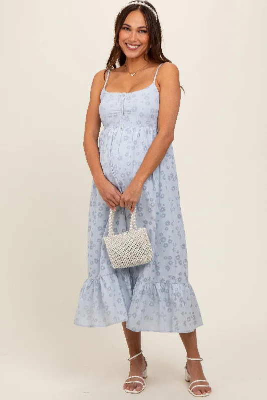 plunge wireless bras for a natural lookBlue Floral Button Front Sleeveless Maternity Midi Dress plunge wireless bras for a natural lookBlue Floral Button Front Sleeveless Maternity Midi Dress