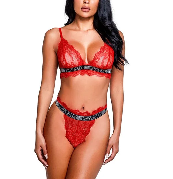 plus size women lingerie nightgowns for comfortBunny Starlet Bra In Red - Playboy