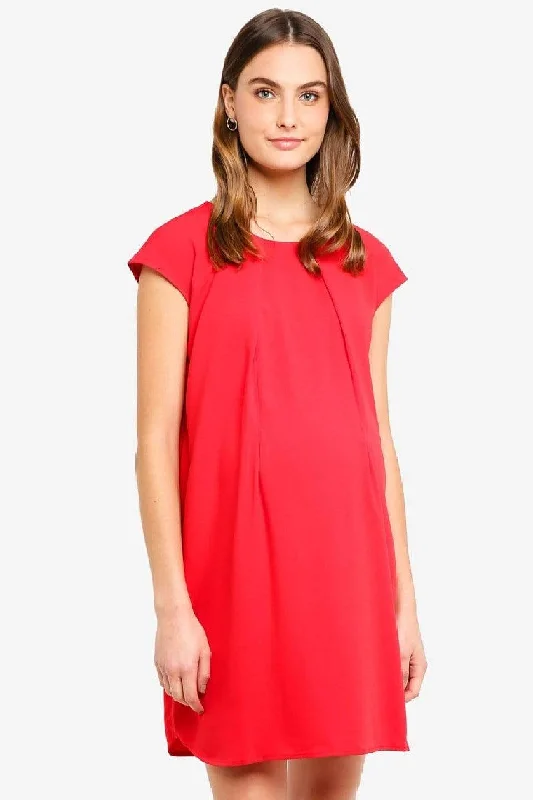 moisture wicking convertible brasCap Sleeves Corissa Red Nursing Dress