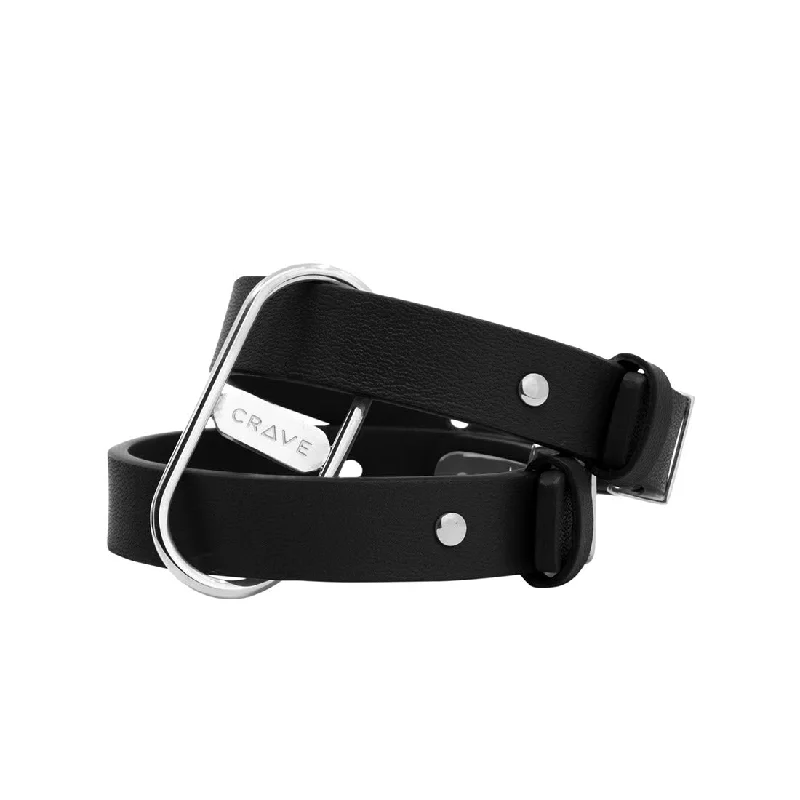 backless women lingerie for a sexy silhouetteCrave Icon Black & Silver Leather Cuffs