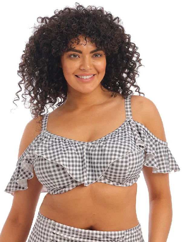Women's silk - lined briefs for a luxurious feelElomi Checkmate Bardot Bikini Top