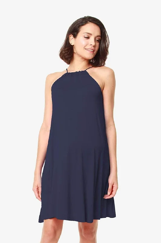 lace bras for a romantic lookFianna Sleeveless Bamboo Cotton Nursing Dress Navy