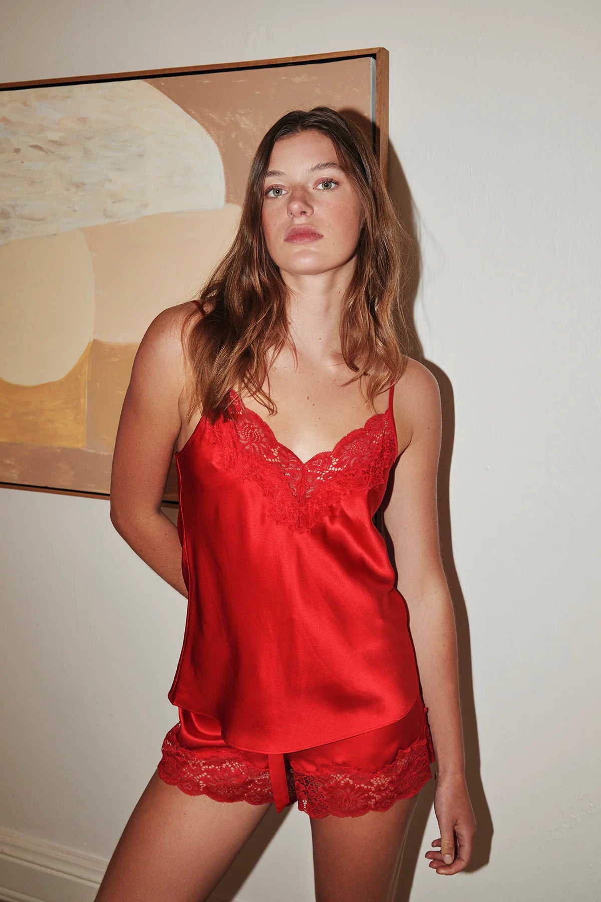 Ginia - Silk Lace Cami | Red Chili