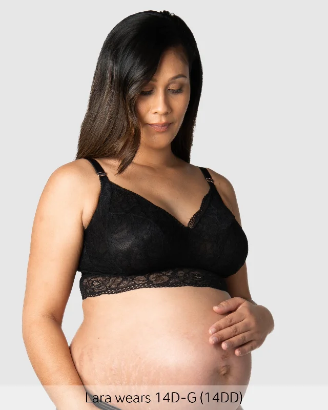 plunge wireless bras for a natural lookHeroine Multifit Maternity Bralette - Black