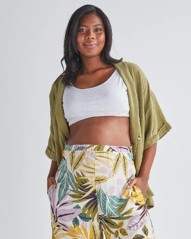 seamless backless bras for summer dressesHowea Maternity Cotton Muslin Top In Green