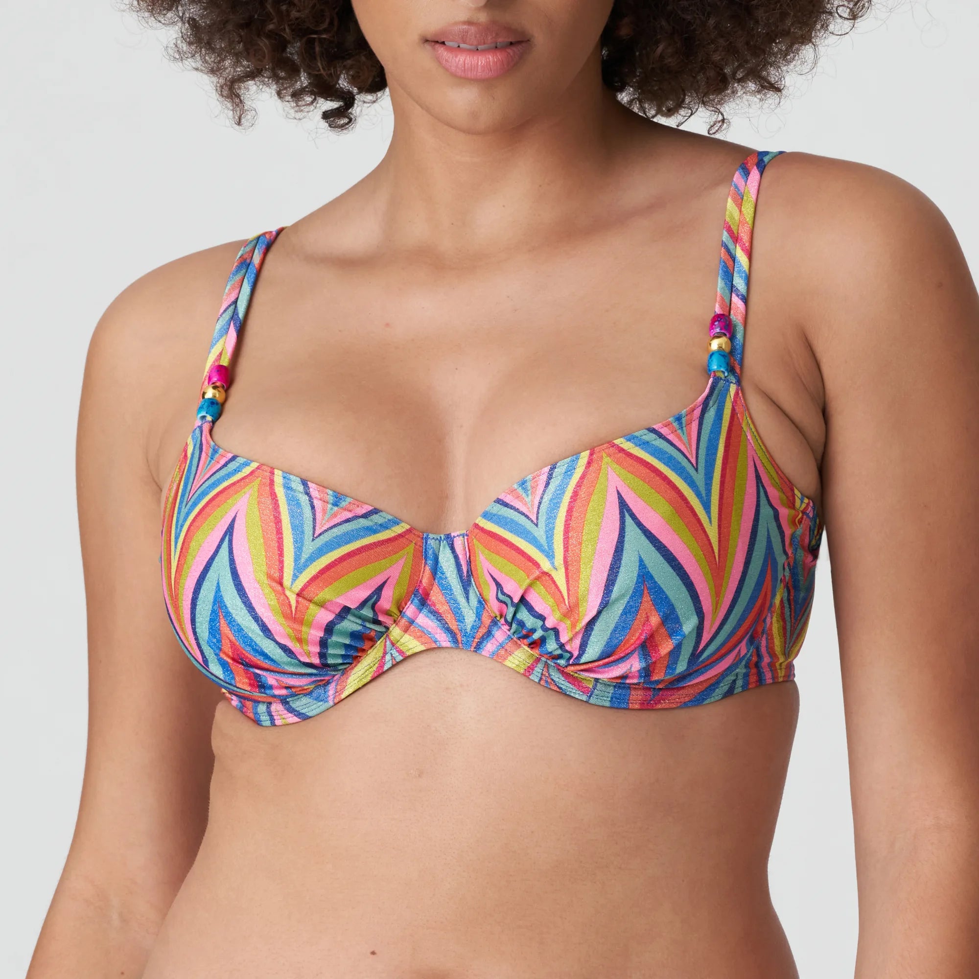 Women's hipster briefs with a ribbed textureKea Rainbow Paradise Full Cup Bikini