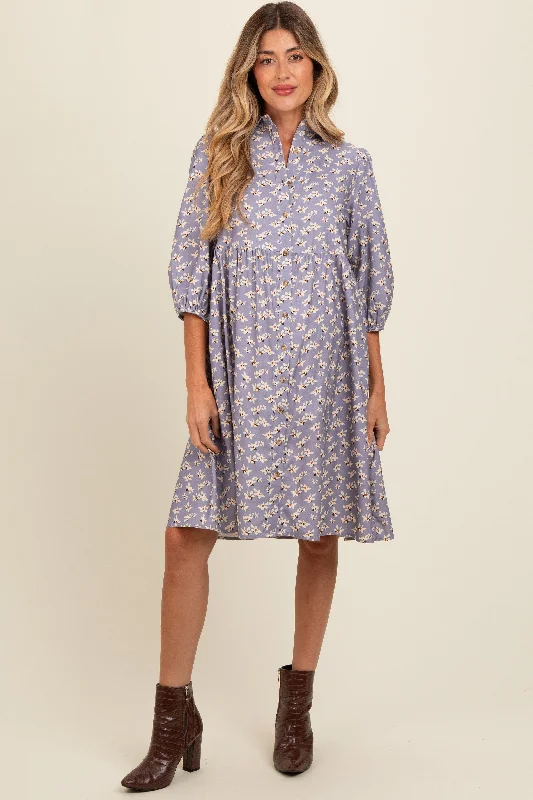 moisture wicking convertible brasLavender Floral Button Front 3/4 Sleeve Maternity Dress moisture wicking convertible brasLavender Floral Button Front 3/4 Sleeve Maternity Dress