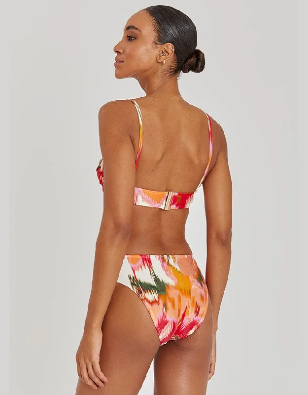 Women's high - waisted briefs with a lace trimGigi Mid Waist Bikini Bottom Aral