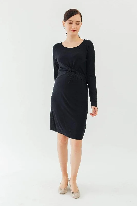 moisture wicking sleep bras for hot sleepersLong Sleeves Beatrisa Twisted Maternity Dress Black moisture wicking sleep bras for hot sleepersLong Sleeves Beatrisa Twisted Maternity Dress Black