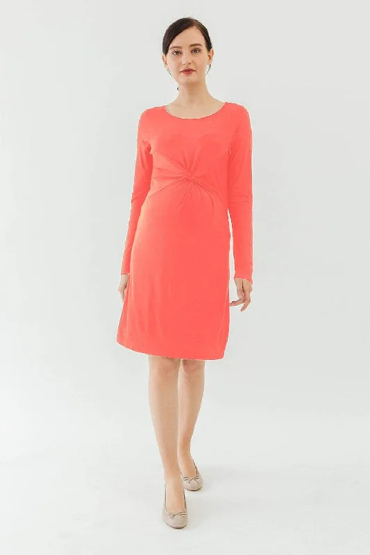 minimizer underwire bras for more controlLong Sleeves Beatrisa Twisted Maternity Dress Coral minimizer underwire bras for more controlLong Sleeves Beatrisa Twisted Maternity Dress Coral