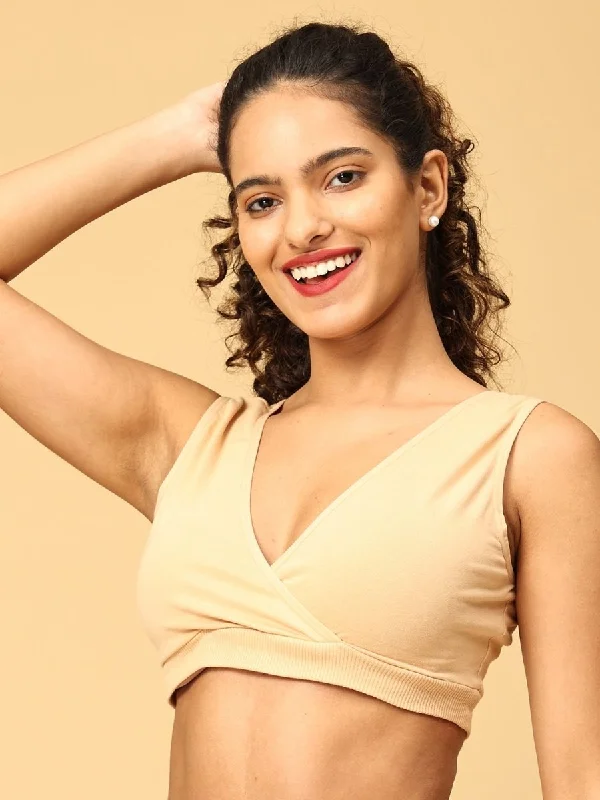 seamless wireless bras for everyday comfortMaternity Nursing Sleep Bra- Beige
