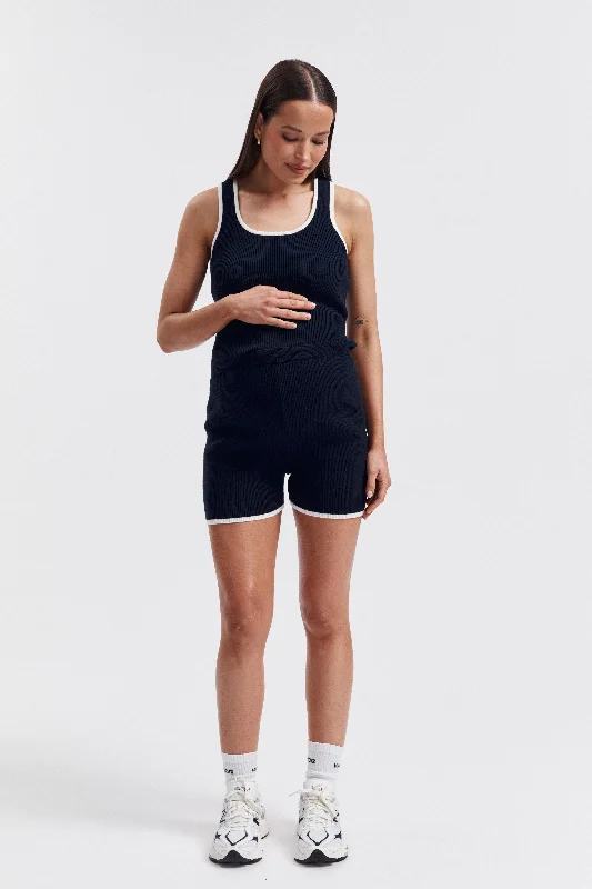 plunge t - shirt bras for a sleek appearanceWoodford Crop Tank II (Navy)