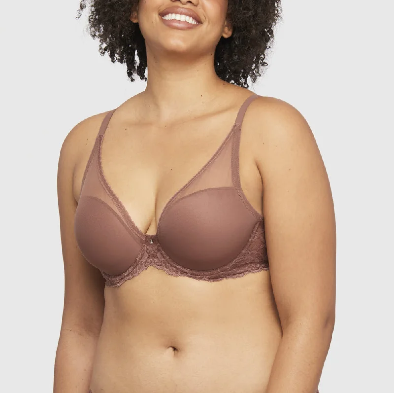 plunge t - shirt bras for a sleek appearanceMontelle Mystique Pecan Plunge T Shirt Bra 9314