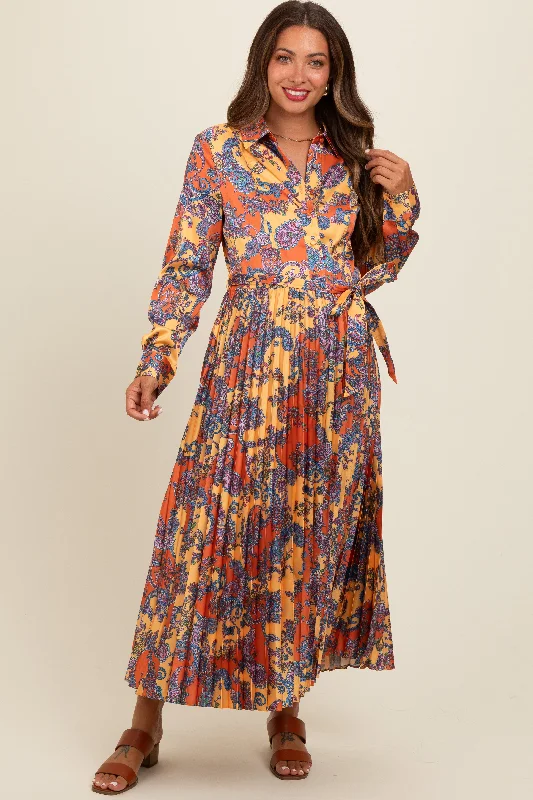 balconette bras for a sexy necklineOrange Paisley Print Pleated Button Down Maternity Midi Dress balconette bras for a sexy necklineOrange Paisley Print Pleated Button Down Maternity Midi Dress
