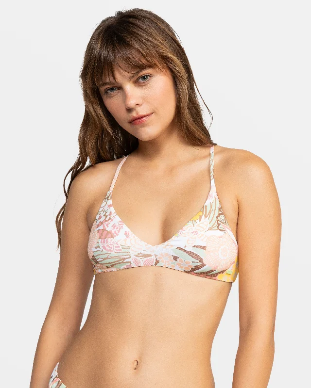 Women's pastel - colored briefs for a feminine appealPlaya Paradise Reversible Athletic Triangle Bikini Top - White Viva La Vida