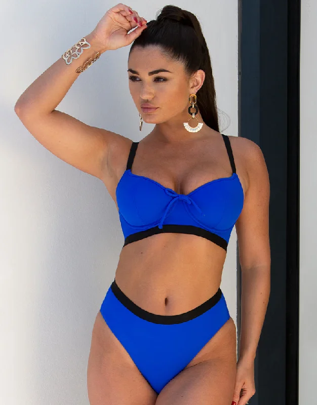 Women's mid - rise briefs with a bow detailPour Moi Amnesia Sweetheart Lightly Padded Longline Bikini Top Ultramarine Blue Women's mid - rise briefs with a bow detailPour Moi Amnesia Sweetheart Lightly Padded Longline Bikini Top Ultramarine Blue
