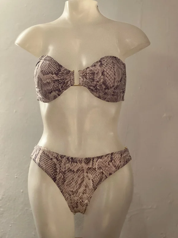 Women's bikini - style briefs with a scalloped edgeRome Bandeau Bikini Snake Print