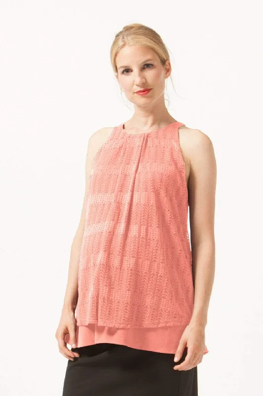 push up bras for enhanced cleavageHalter Edith Nursing Top Full Lace Coral Blush