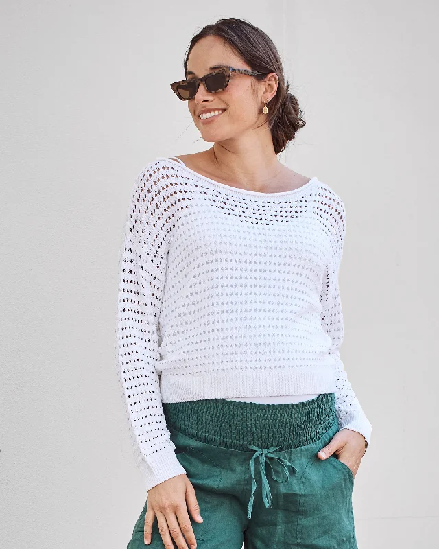 balconette lace bras for a feminine touchValerie Maternity Crochet Sweater White