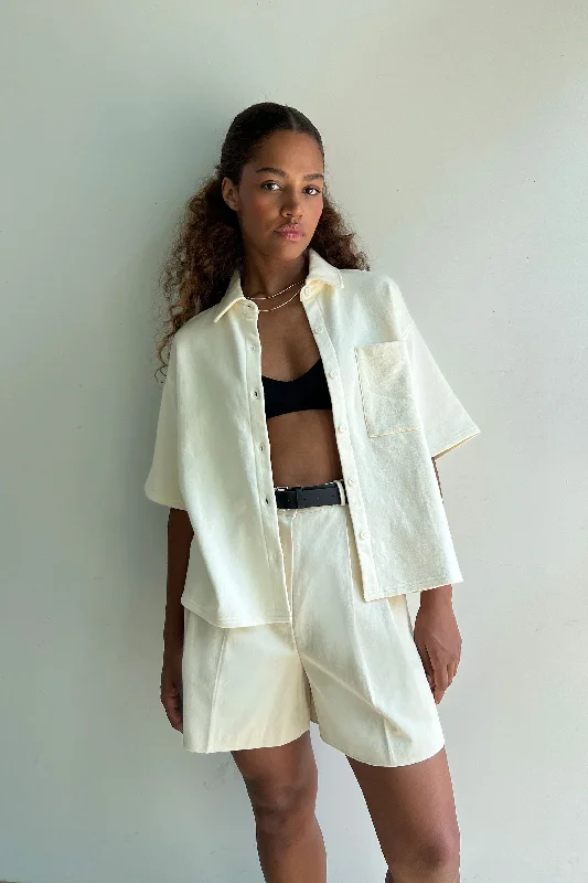 lightweight women cardigan for spring and fallOVERSIZED TERRY BUTTON UP SHIRT