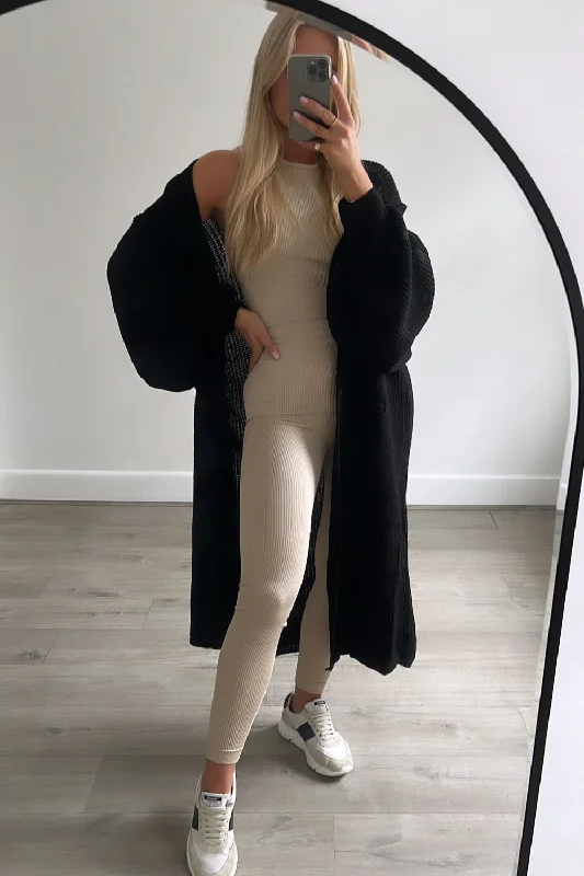 organic cotton women cardigan for an eco - friendly choiceEvie black long knitted cardigan organic cotton women cardigan for an eco - friendly choiceEvie black long knitted cardigan