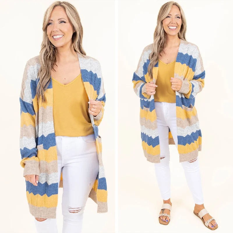 boyfriend style women cardigan for a relaxed fitExchanging Whispers Cardigan, Navy Multi