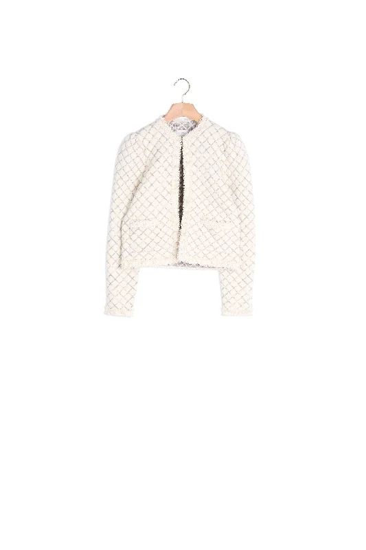 cashmere blend women cardigan for a luxurious feelCardigan à effet matelassé