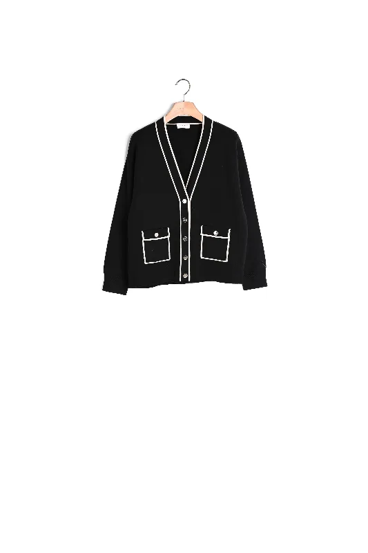 color block women cardigan with bold huesCARDIGAN Noir