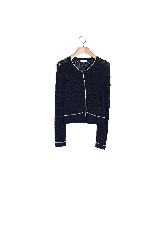 machine washable women cardigan for easy careCardigan court en pointelle