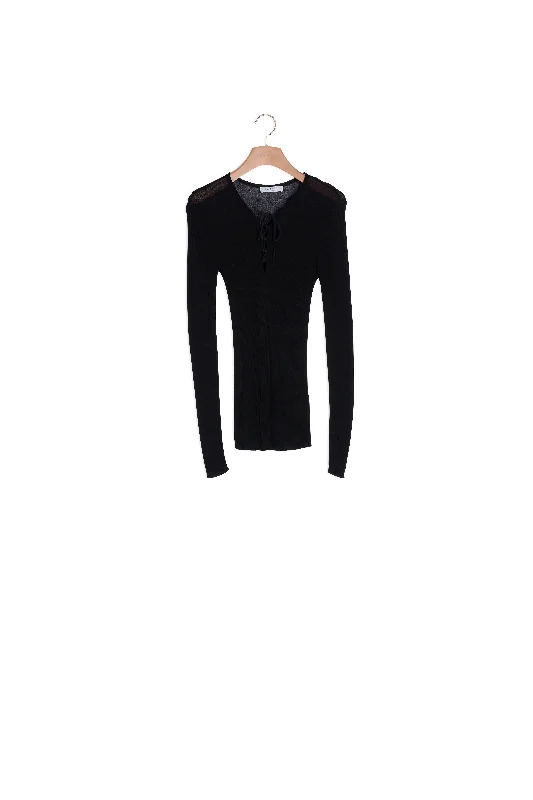 long length women cardigan with side slitsPull Sacha