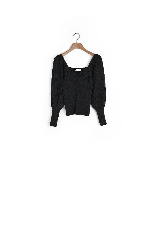 cable knit women cardigan with intricate patternsPULL Gris Foncé