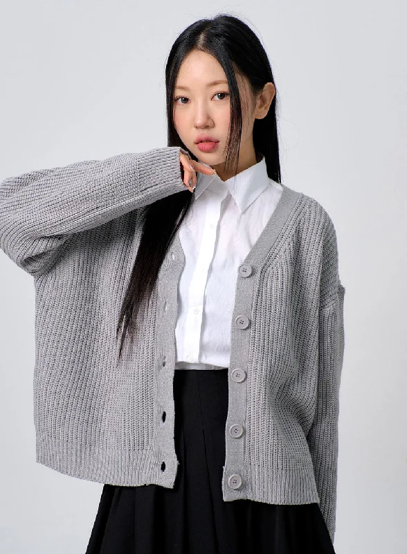 machine washable women cardigan for easy careOversized Knit Button Cardigan BJ331