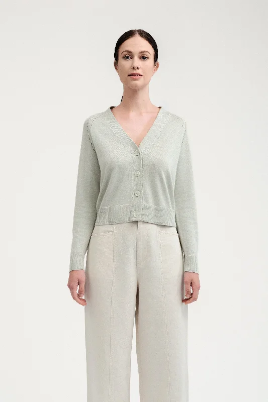 cable knit women cardigan with intricate patternsPointelle Raglan Cardigan - Light Jade cable knit women cardigan with intricate patternsPointelle Raglan Cardigan - Light Jade