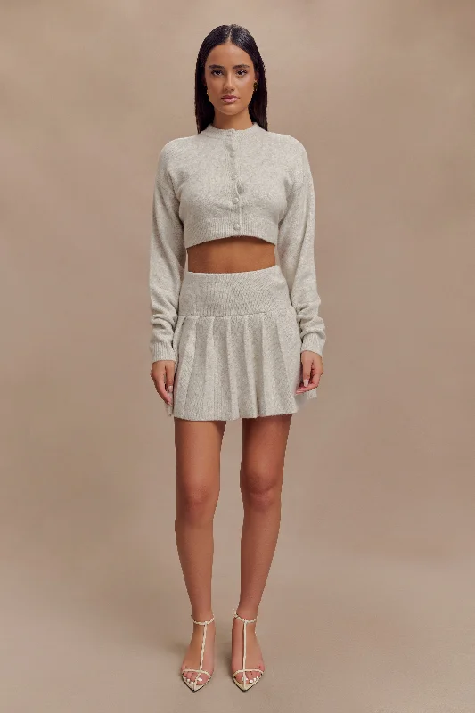 plus size women cardigan for comfortable layeringShelby Knit Cardigan - Heather Grey Marle