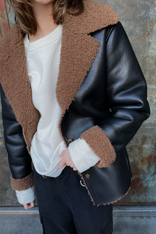 sequin embellished women cardigan for special occasionsSHERPA TRIMMED VEGAN LEATHER JACKET sequin embellished women cardigan for special occasionsSHERPA TRIMMED VEGAN LEATHER JACKET
