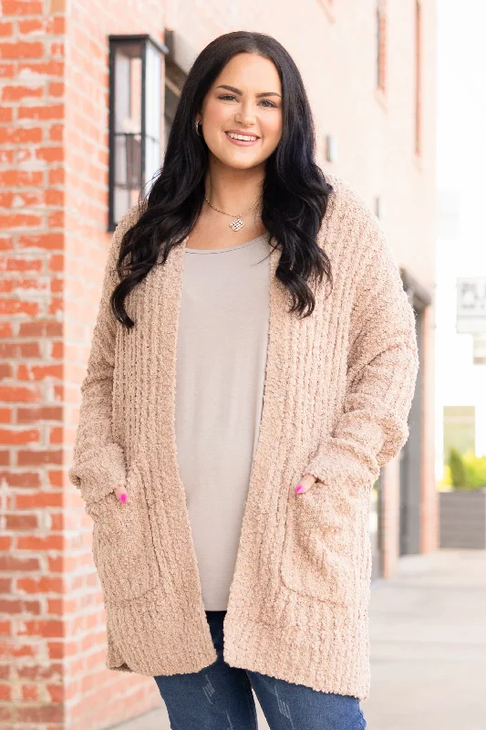 sequin embellished women cardigan for special occasionsSnowed In Cardigan, Taupe