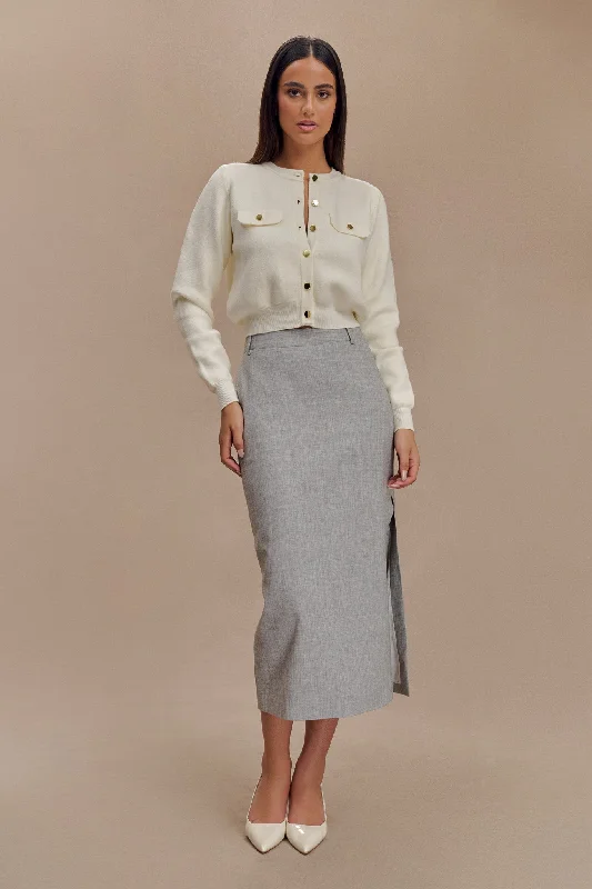 machine washable women cardigan for easy careTabitha Knit Cardigan - Ivory
