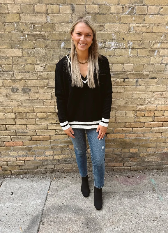 Strapless Women Dress with a Built - in Bra for Comfort and SupportBlack Varsity Sweater Strapless Women Dress with a Built - in Bra for Comfort and SupportBlack Varsity Sweater