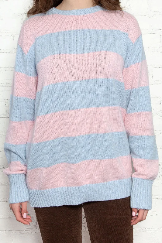 Light Blue Pastel Pink Stripes