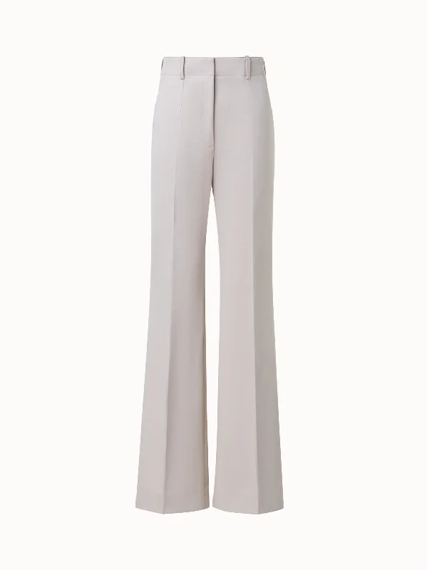 Cotton Gabardine Wide Straight Leg Pants