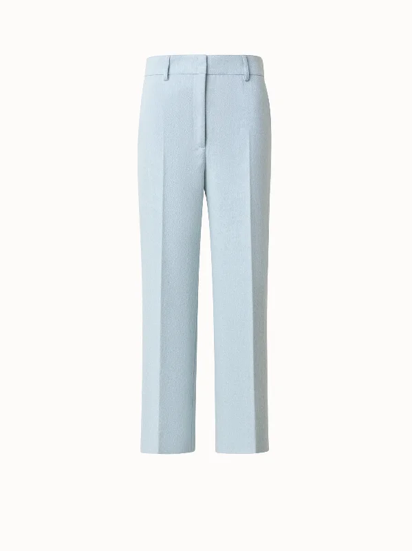 Cropped Cotton Denim Wide Leg Pants