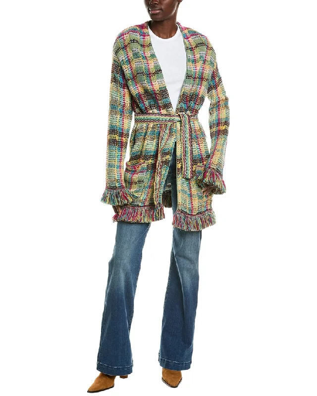 cashmere blend women cardigan for a luxurious feelEtro Wool & Linen-Blend Cardigan