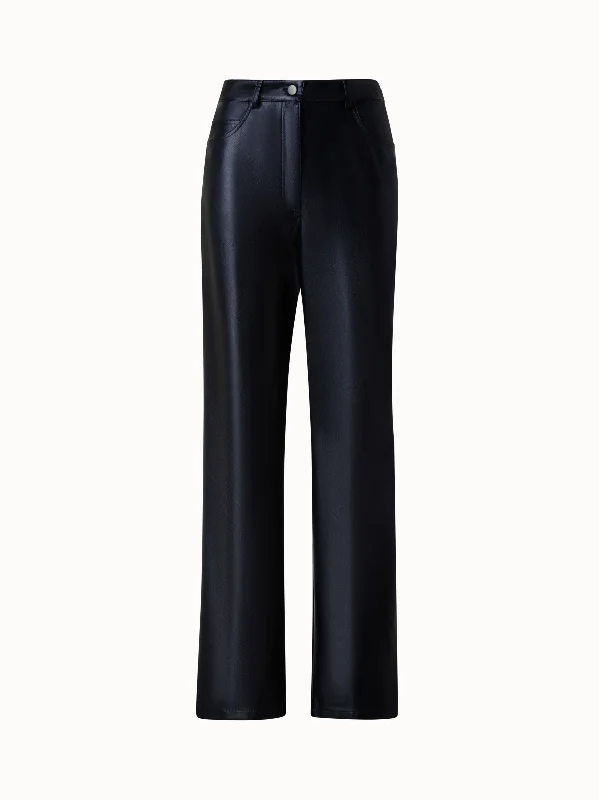 Faux Leather Straight Leg Pants